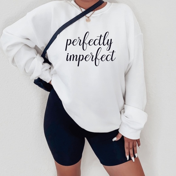 Perfectly Imperfect Graphic Crew Neck Long Sleeve Sweatshirt - Picture 2 of 4